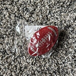 Red Rhinestone Football Brooch